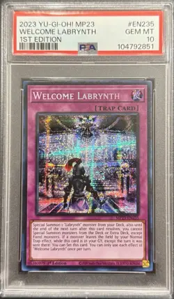 2023 PSA 10 YUGIOH MP23 1ST ED SECRET RARE WELCOME LABRYNTH 💎 - Image 1