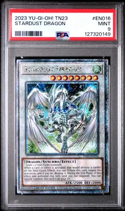 2023 YU-GI-OH! 25TH ANNIVERSARY TIN: DUELING HEROES #EN016 STARDUST DRAGON PSA 9 - Image 1