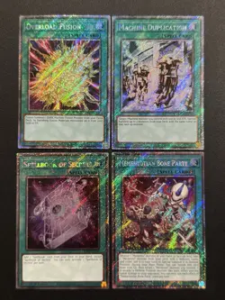 2025 YUGIOH RA04 1ST ED PLATINUM SECRET RARE OVERLOAD FUSION NM BONUS SET - Image 1