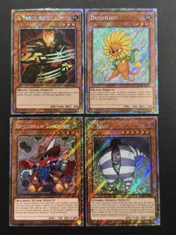 2025 YUGIOH RA04 1ST ED PLATINUM SECRET RARE DANDYLION NM BONUS SET - Image 1