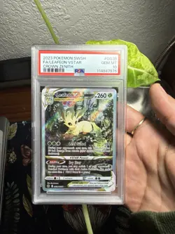 Leafeon VSTAR GG35/GG70 Crown Zenith: Galarian Gallery Holo Card PSA 10 Gem Mint - Image 1