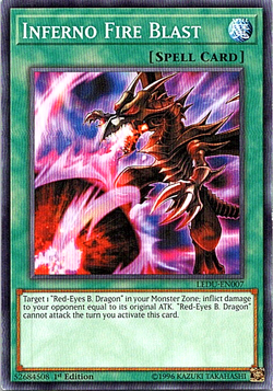 Inferno Fire Blast LEDU-EN007 Yu-Gi-Oh! Card Light Play 1st Edition - Image 1
