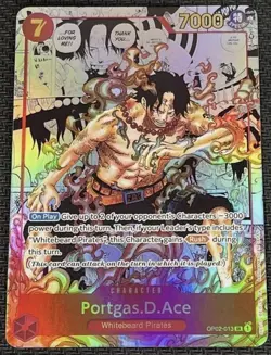 ONE PIECE Card Game Portgas D Ace Paramount War SP SR TCG OP02-01 2023 BANDAI - Image 1