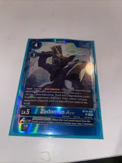 Zudomon ACE BT14-026 SR - Digimon - Blast Ace Trading Card Game Blue Deck - Image 1