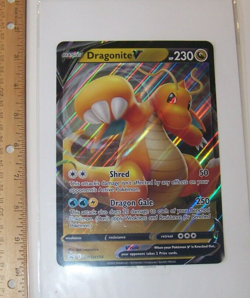 POKEMON SWSH154 Dragonite V -JUMBO OVERSIZED- Holo Black Star Promo Card - Image 1