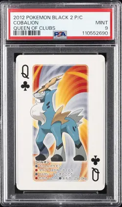 2012 POKEMON BLACK 2 PLAYING CARDS QUEEN OF CLUBS COBALION PSA 9 - Image 1