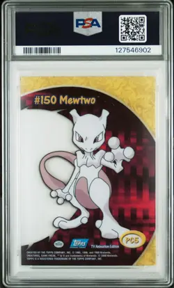 2000 TOPPS POKEMON TV ANIMATION CLEAR CARDS #PC5 MEWTWO PSA 10 - Image 2