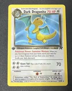 Pokemon Dark Dragonite 1st Edition Non-Holo Card 22/82 - Image 1