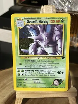 Pokemon TCG Giovanni's Nidoking Gym Challenge Holo Card 7/132 Unlimited Rare MP - Image 2