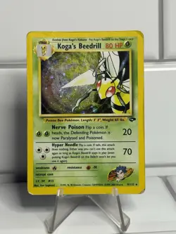 Pokemon Card - Koga's Beedrill 9/132 Gym Challenge Holo Rare - HP - Image 1