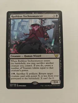 MTG Kamigawa Neon Dynasty 'Ruthless Technomancer' Rare - #035 - VLP - Image 1