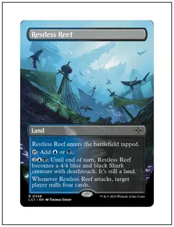 1x Restless Reef, Borderless Art, Magic MTG NM - Image 1