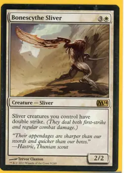 2013 Magic the Gathering Bonescythe Silver Creature Silver Lightly Played - Image 1