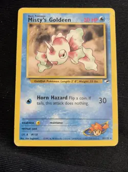 Pokemon TCG Misty's Goldeen 30/132 Unlimited Rare - WOTC Gym Heroes - Image 1