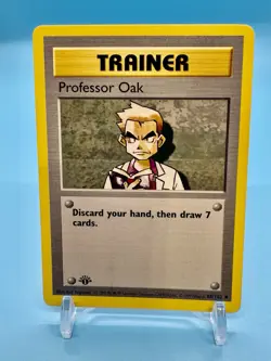 1999 Pokemon Game 1st Edition Trainer PROFESSOR OAK Shadowless English 88/102 NP - Image 1