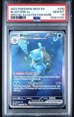 2023 POKEMON EN-151 SPECIAL ILLUSTRATION RARE #200 BLASTOISE EX PSA 10 NEW CERT - Image 1