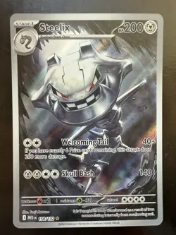 Pokemon Illustration Rare Steelix 150/132 Me01: Mega Evolution Holo (NM) - Image 1