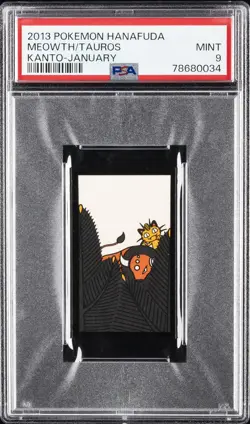2013 POKEMON HANAFUDA KANTO JANUARY MEOWTH/TAUROS PSA 9 - Image 1