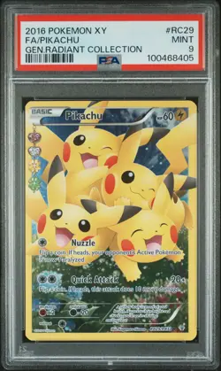 2016 POKEMON XY GENERATIONS RADIANT COLL #RC29 FULL ART/PIKACHU PSA 9 - Image 1