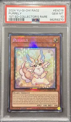 2024 PSA 10 YUGIOH RA02 COLLECTORS RARE PURRELY 💎 - Image 1