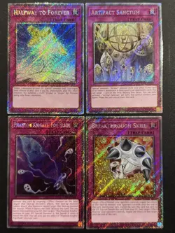 2025 YUGIOH RA04 1ST ED PLATINUM SECRET RARE HALFWAY TO FOREVER NM BONUS SET - Image 1