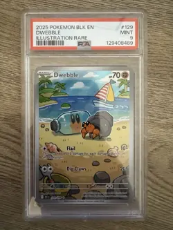 PSA 9 - Dwebble 129/086 Black Bolt Pokemon TCG Card Fresh From Pack - Image 1
