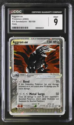 CGC 9 MINT Aggron ex 2003 EX Sandstorm 95/100 Holo Pokemon Card - Image 1