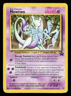 Mewtwo 12 WOTC Black Star Promo Pokemon Card - Image 1