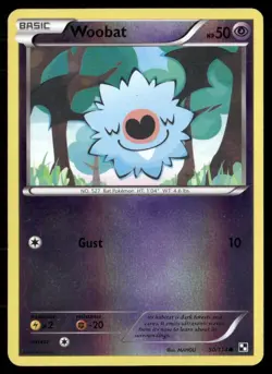 2011 Black & White Set Pokemon Card 050 Woobat Reverse Foil LP - Image 1