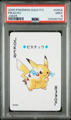 2000 POKEMON GOLD VERSION PLAYING CARDS JOKER #025A PIKACHU PSA 9 - Image 1