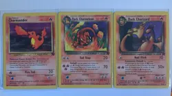 Vintage Rare Dark Charizard, Dark Charmeleon, Charmander Pokemon Cards Team R - Image 1