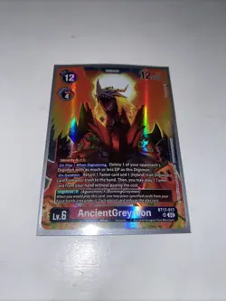 Digimon cards AncientGreymon BT17-017 SR Secret Crisis Trading Cards Near Mint - Image 1