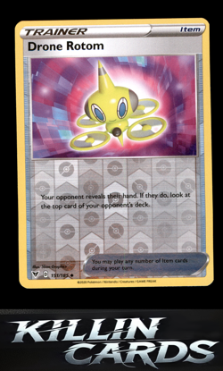 Reverse Holofoil Drone Rotom 151/185 Pokemon Uncommon SWSH04: Vivid Voltage Card - Image 1
