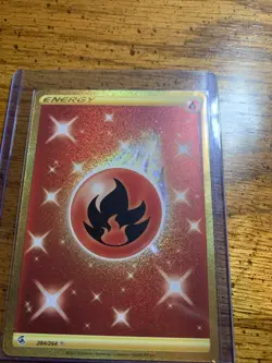 Pokemon Card - Fire Energy 284/264 Fusion Strike Gold Secret Rare Holo NM - Image 1
