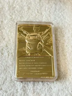 Pokemon 1999 23k Gold Plated Trading Card Pikachu Burger King Promo With Bag - Image 2