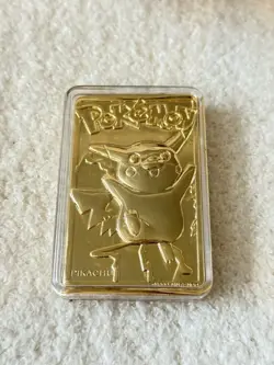 Pokemon 1999 23k Gold Plated Trading Card Pikachu Burger King Promo With Bag - Image 3