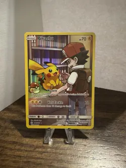 Pokemon TCG Ash Pikachu Holo Card Cosmic Eclipse 241/236 Secret Rare Near Mint - Image 1