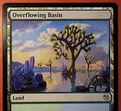 MTG, AETHERDRIFT: OVERFLOWING BASIN, REGULAR FINISH, RARE #0165 DRC, NM LAND - Image 2