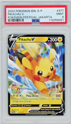 2022 Pokemon Indonesia Jakarta Festival Pikachu V 377/S-P PSA 9 - Image 1