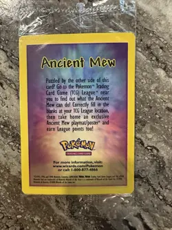 SEALED Ancient Mew Pokemon New Movie Promo Double Holo Foil Rare 1999-2000 MINT - Image 2