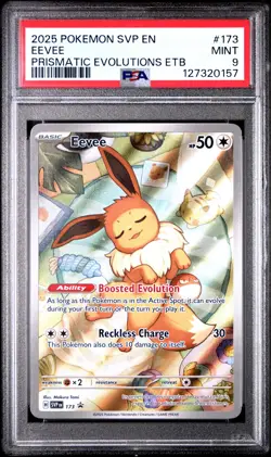 2025 POKEMON SVP PRISMATIC EVOLUTIONS ETB PROMO #173 EEVEE PSA 9 - Image 1