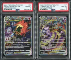 SEQUENTIAL PSA 10 Charizard 212 Mewtwo 221 VStar Japanese Pokemon s12a 2022 SAR - Image 1