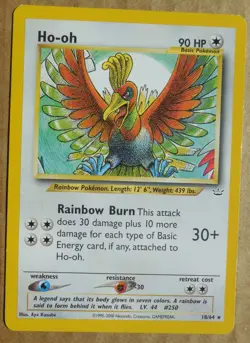 Ho-oh 18/64 Rare Non-Holo Neo Revelation Set Pokemon Card LP - Image 1