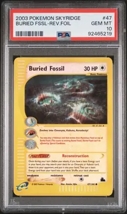 Buried Fossil Reverse Foil - PSA 10 LOW POP *13* - Pokemon TCG Skyridge 47/144 - Image 2