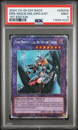 2024 Yu-Gi-Oh Dark Magician Girl The Dragon Knight EN086 Platinum PSA 9 (Aug 25) - Image 1