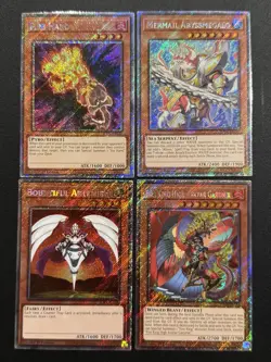 2025 YUGIOH RA04 1ST ED PLATINUM SECRET RARE FIRE HAND NM BONUS SET - Image 1