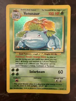 Pokemon TCG Venusaur Base Set Holo Unlimited Rare Card 15/102 1999 - Image 1