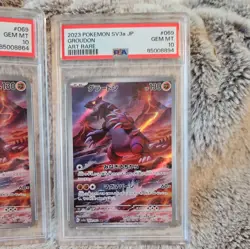 PSA 10 Groudon AR 069/062 SV3a Raging Surf x2 Pokemon Card Japanese 2023 - Image 3