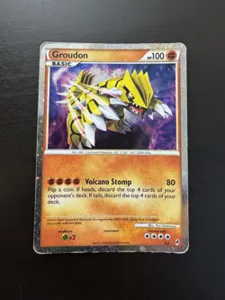 Groudon Shiny SL4 Holo Rare Call Of Legends Pokemon Card HP DMG - Image 1
