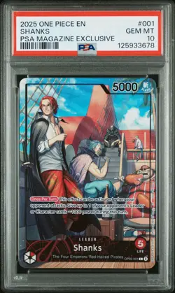 PSA 10 Shanks OP09-001 PSA Promo One Piece Card Game 2025 PSA magazine Promo - Image 2